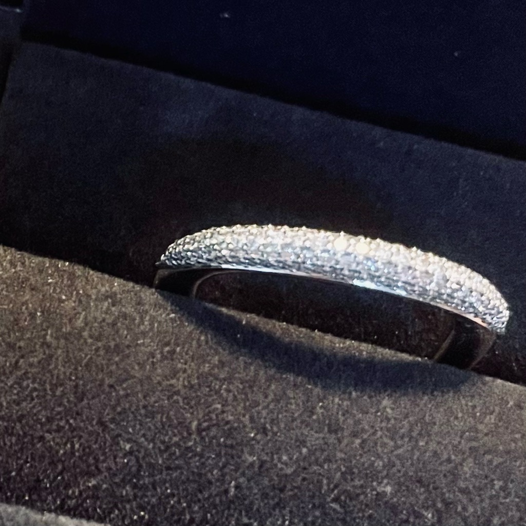 Georg Jensen Offspring Ring: Pav Diamonds/Sterling Silver Sz 7-8 Us (56-57 Eu)